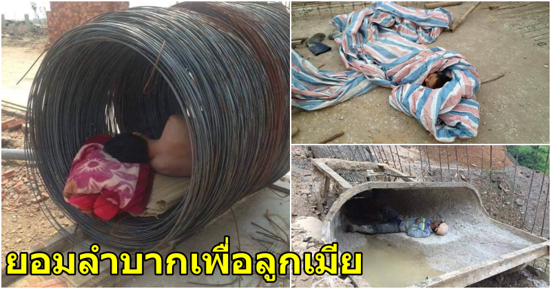 ภาพถ่ายของคนงานที่กำลังหลับอยู่ท่ามกลางวัสดุก่อสร้าง ทำให้เราได้รู้ว่าเรานั้นโชคดีมากแค่ไหน - WORLD OF BUZZ 2