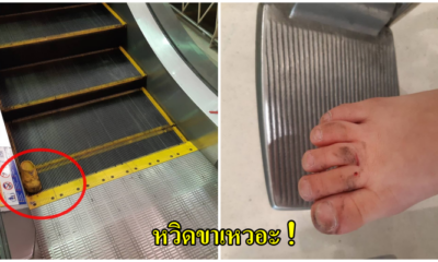 คุณพ่อเตือนภัย! ห้ามเด็กๆใส่รองเท้ายางแบบนี้ขึ้นบันไดเลื่อนเด็ดขาด หลังลูกน้อยขาหวิดเหวอะ - WORLD OF BUZZ