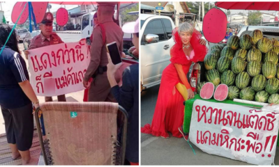 ร้านแตงโม สโลแกนหวาดเสียวสุดๆ! เปลี่ยนป้ายใหม่ปังกว่าเดิม ตำรวจบอกโอเคให้ผ่าน ! - WORLD OF BUZZ