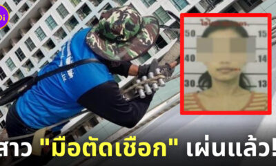 สาวมือตัดเชือกช่างทาสีเผ่นแล้ว