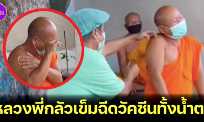หลวงพี่กลัวเข็มฉีดวัคซีนทั้งน้ำตา
