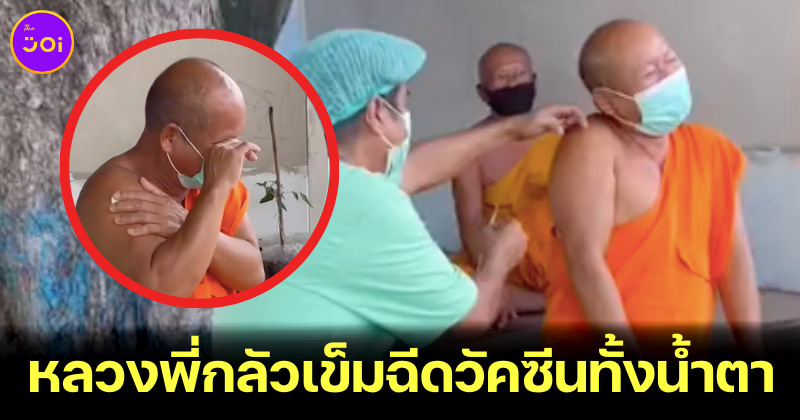 หลวงพี่กลัวเข็มฉีดวัคซีนทั้งน้ำตา