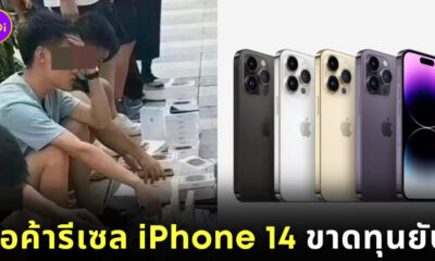 พ่อค้ารีเซลขายขาดทุน iPhone 14 ริมถนน
