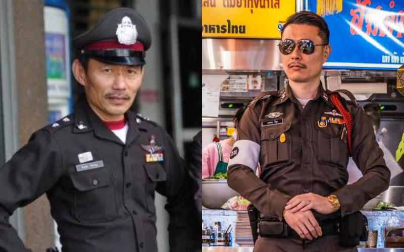 ภาพเทียบ หนุ่มญี่ปุ่นแต่งชุดตำรวจกับอังเคิล อดิเรก