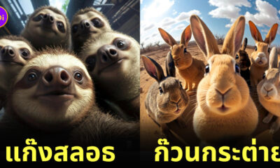 สัตว์โลกน่ารัก เซลฟี่ AI Photoshop