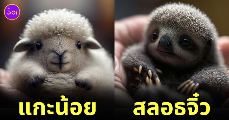 สัตว์โลกน่ารัก สัตว์โลกตัวจิ๋ว AI Photoshop