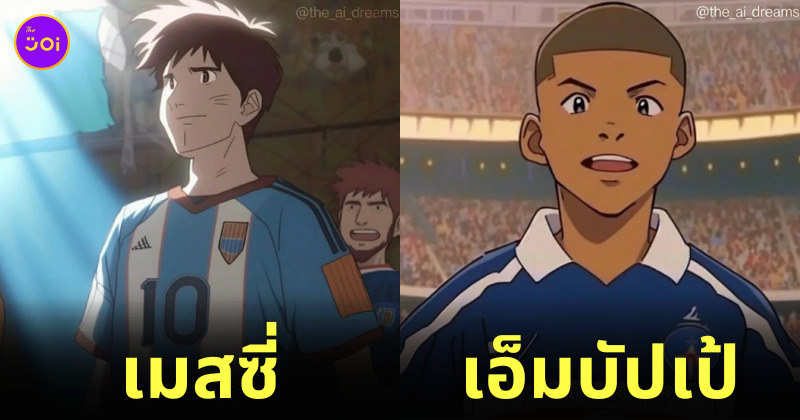 นักฟุตบอล คนดัง หนังอนิเมะย้อนยุค AI
