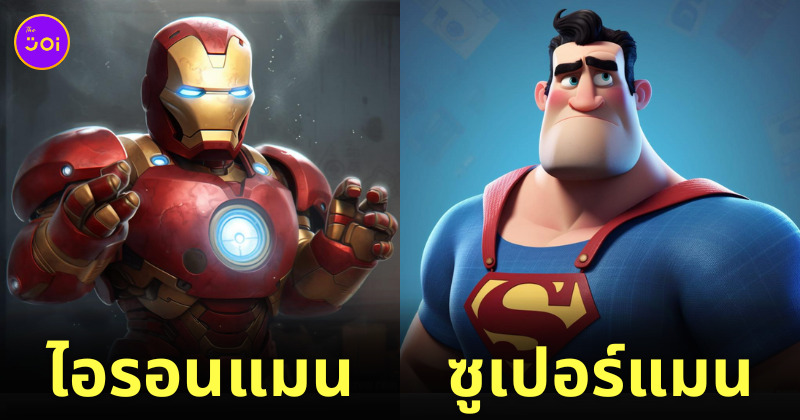 aiart ตัวละคร ซูเปอร์ฮีโร่ Marvel และ DC ถูกสร้างขึ้นโดย Pixar