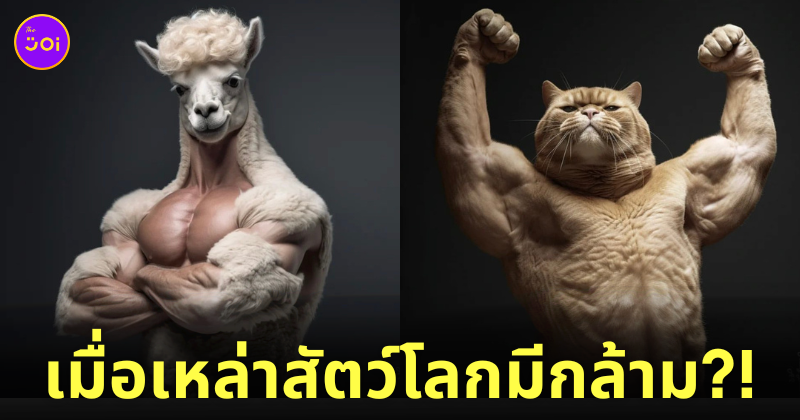 ภาพสัตว์โลก มีกล้าม ดุดันไม่เกรงใจใคร AI