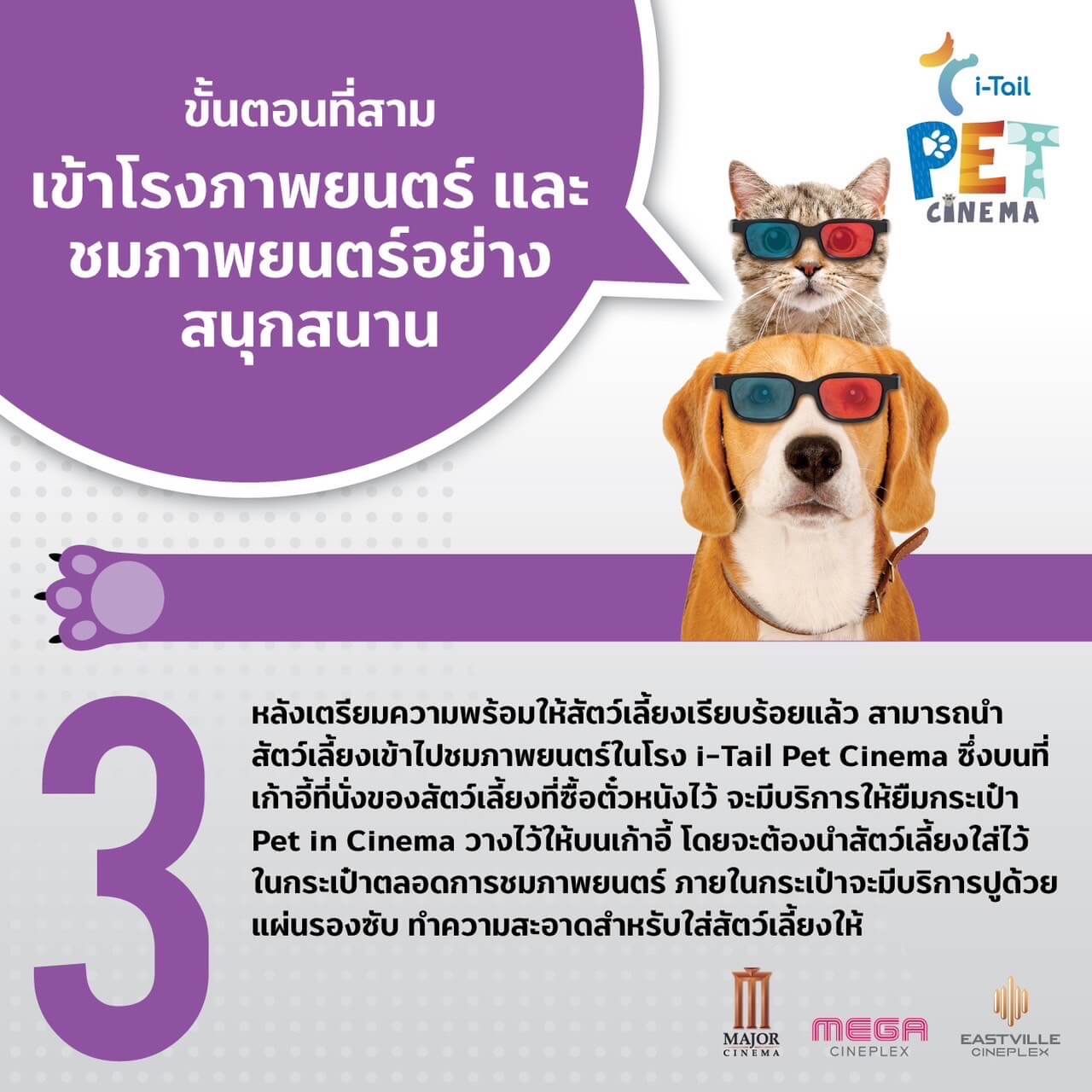 ขั้นตอนพาสัตว์เลี้ยงดูหนัง