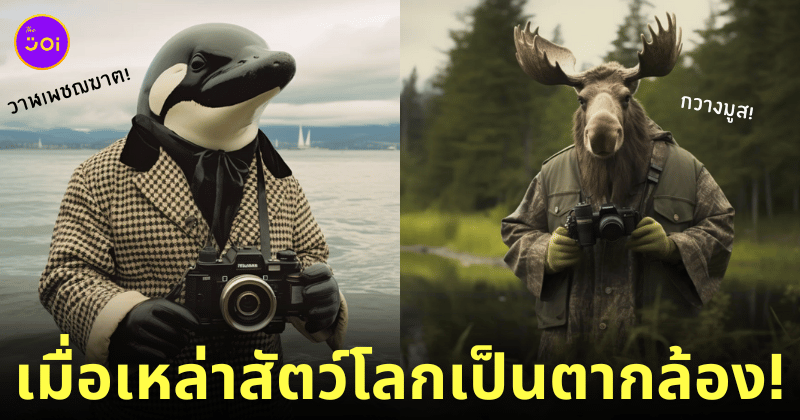 ภาพสัตว์โลก ตากล้อง aiart