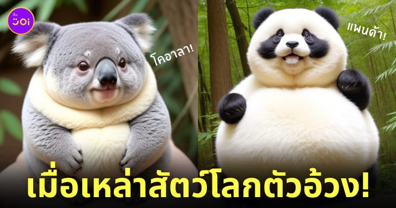 ภาพสัตว์โลก ตัวอ้วน ตัวกลม AI