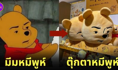 ตุ๊กตามีมหมีพูห์ทำหน้าเคร่งขรึม