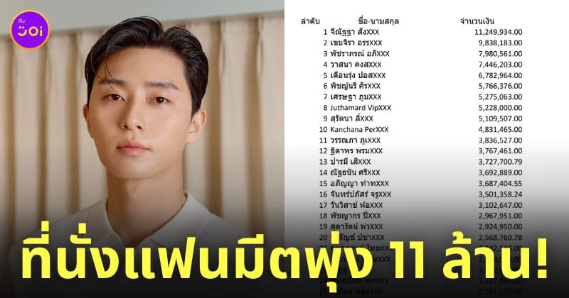 โลตัส งานแฟนมีตพัคซอจุน ยอดใช้จ่าย 11 ล้าน