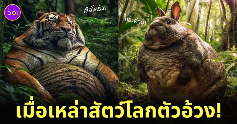 ภาพสัตว์โลก ตัวอ้วน ตัวกลม ดุดัน aiart