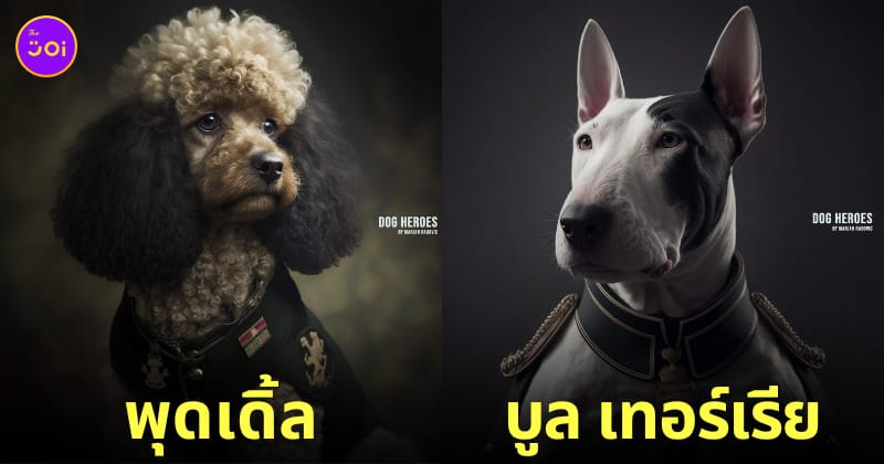น้องหมานานาสายพันธุ์สวมชุดเครื่องแบบทหาร ai