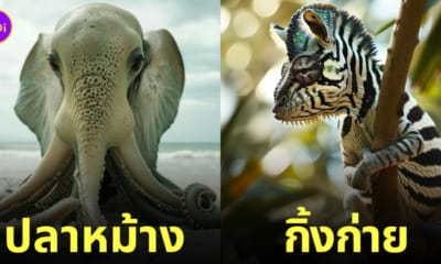 aiart ภาพสัตว์โลกที่ผสมข้ามสายพันธุ์กัน (Animal Hybrids)