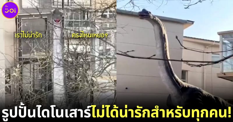 ปก หนุ่มจีนผวานอนไม่หลับ เพราะรูปปั้นไดโนเสาร์เพื่อนบ้านน่ากลัว