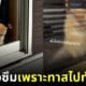 ภาพแมวส้มซึมตอนทาสไปทำงาน