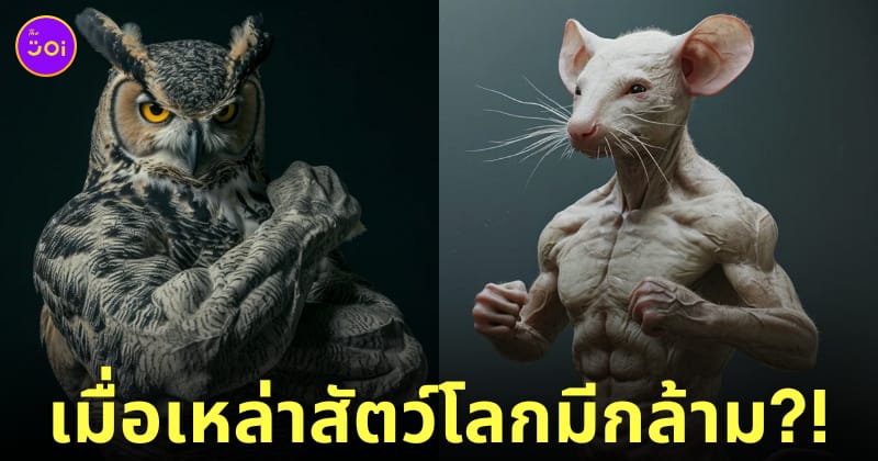 ภาพสัตว์โลก มีกล้าม ดุดันไม่เกรงใจใคร AI