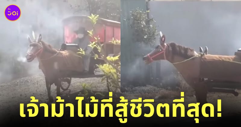 คนเวียดนามสร้างม้าไม้ลากเกวียน