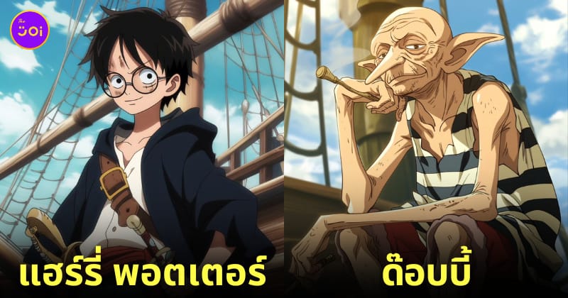 ตัวละคร แฮร์รี่ พอตเตอร์ One Piece วันพีซ aiart