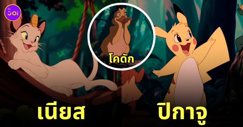 โปเกมอน pokemon กลายเป็นการ์ตูนดิสนีย์คลาสสิก disney