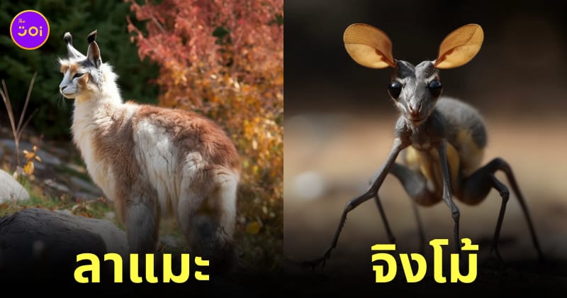 aiart ภาพสัตว์โลกที่ผสมข้ามสายพันธุ์กัน (Animal Hybrids)