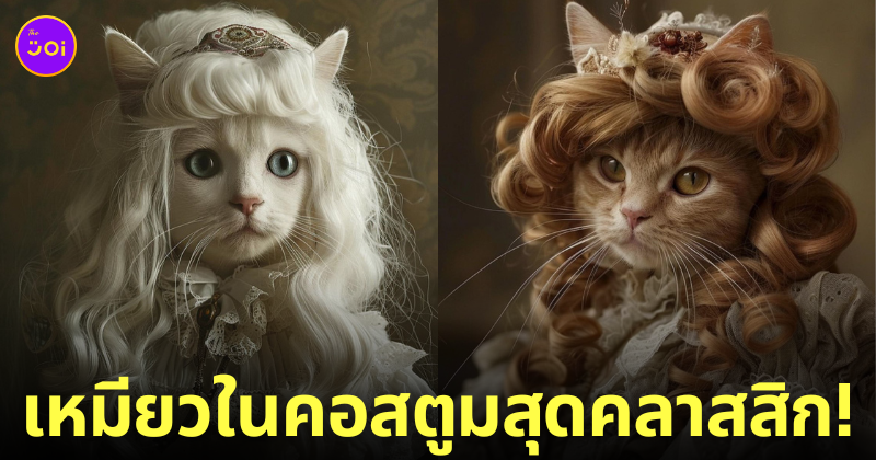 ภาพน้องแมวในลุคคอสตูมสุดคลาสสิก aiart