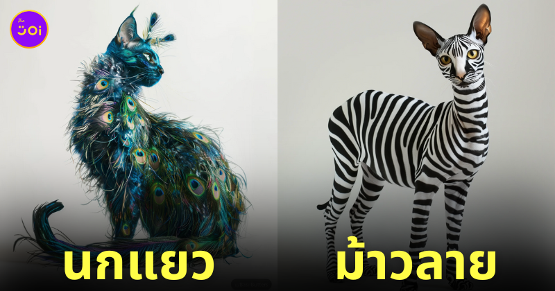 ภาพแมวผสมสัตว์โลก aiart