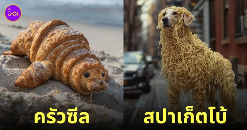 ภาพสัตว์โลกน่ารักผสมเข้ากับพืชผักและอาหาร aiart