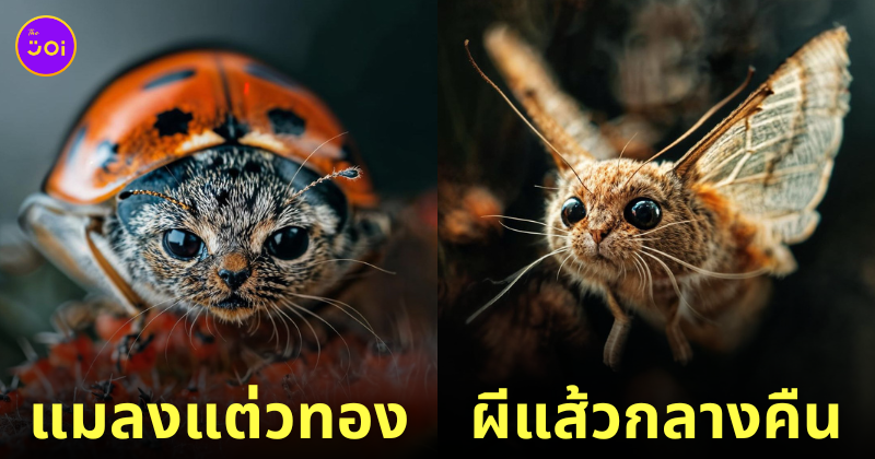 ภาพแมวผสมแมลงตัวจิ๋ว aiart