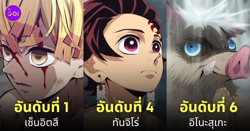 ตัวละครยอดนิยม ดาบพิฆาตอสูร demon slayer: kimetsu no yaiba