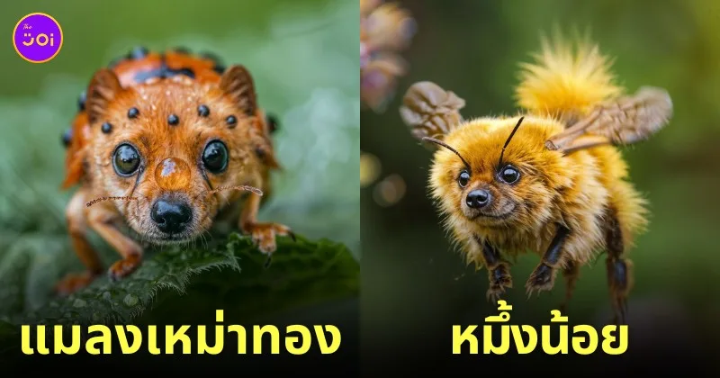ภาพหมาผสมแมลงตัวจิ๋ว aiart