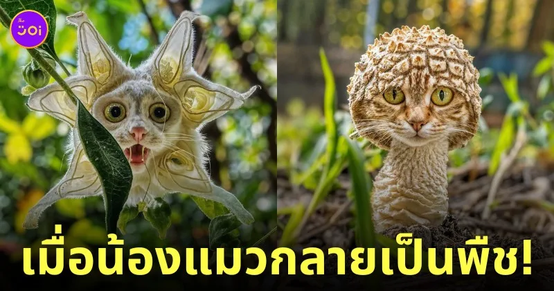 ภาพแมวผสมพืชพันธุ์นานาชนิด aiart