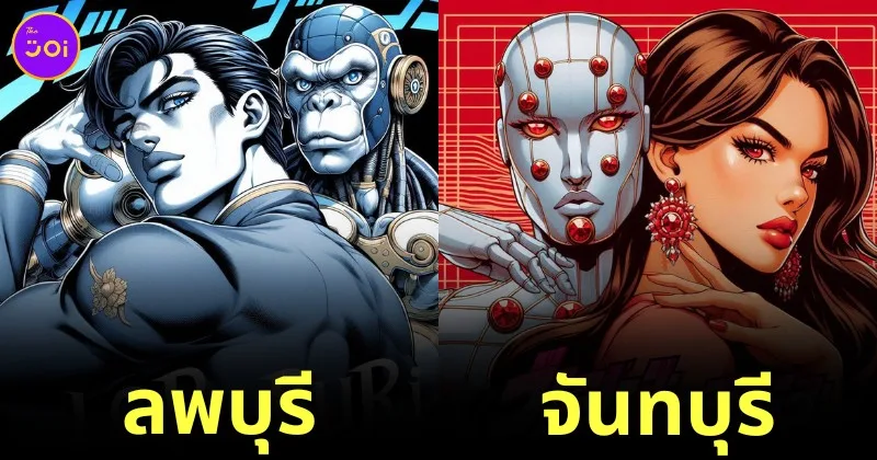 พาส่อง 28 ภาพสแตนด์ประจำจังหวัดต่าง ๆ ของไทย หากอยู่ในอนิเมะ "Jojo’s Bizarre Adventure โจโจ้ ล่าข้ามศตวรรษ" โดย "คุณธตรัฐ ไตรณรงค์"