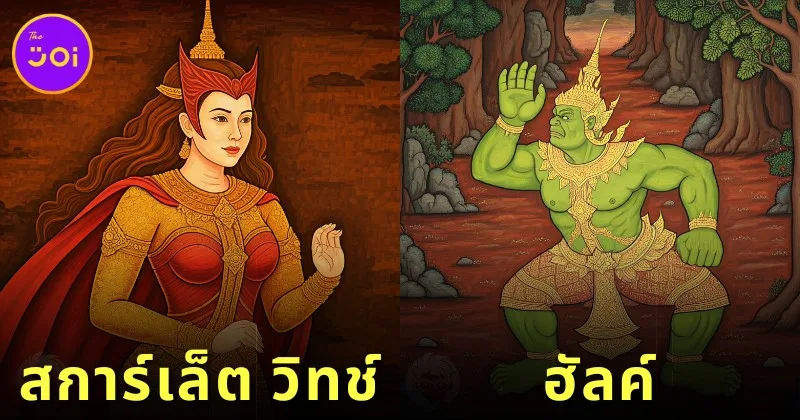 พาส่อง 15 ภาพตัวละครซูเปอร์ฮีโร่ค่าย "Marvel" กลายเป็นภาพวาดฝาผนังวัดไทย โดย AI