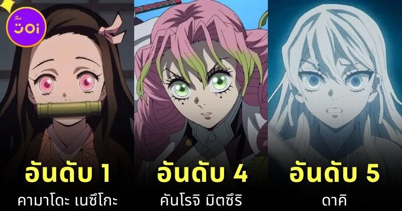 เผย 20 อันดับตัวละครที่สวยที่สุดใน "Demon Slayer: Kimetsu no Yaiba ดาบพิฆาตอสูร" โดย "Toku"